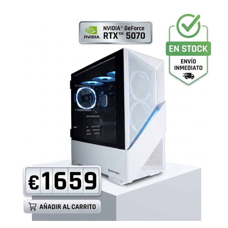 PC AMD Ryzen 7 5700X, 32 GB DDR4 , 1TB SSD NVME, RTX 5070 + Windows 11 Pro