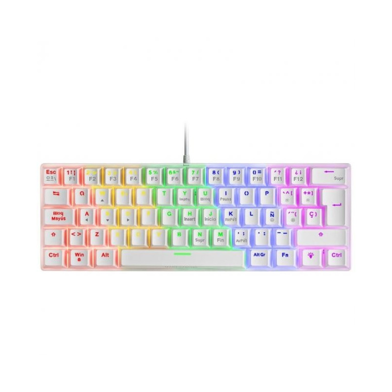 Teclado Gaming Mecánico Mars Gaming MK60WBES/ Blanco