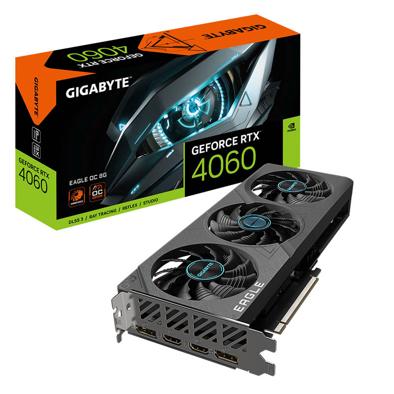 Tarjeta Gráfica Gigabyte GeForce RTX 4060 EAGLE OC 8GB GDDR6 DLSS3